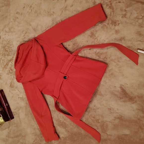 SEBBY women's size SP belted peacoat with hood - Picture 5 of 8